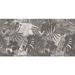 16531 Керамический гранит Wonderstone 297х598 листья серый