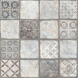 Керамический гранит Карфаген 1Д 400х400х7 серый с рисунком  